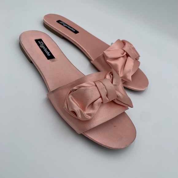 COPY - Zigi Soho Women's Valiant Satin Slide Dress Flat Sandals Light Pink - Picture 4 of 7